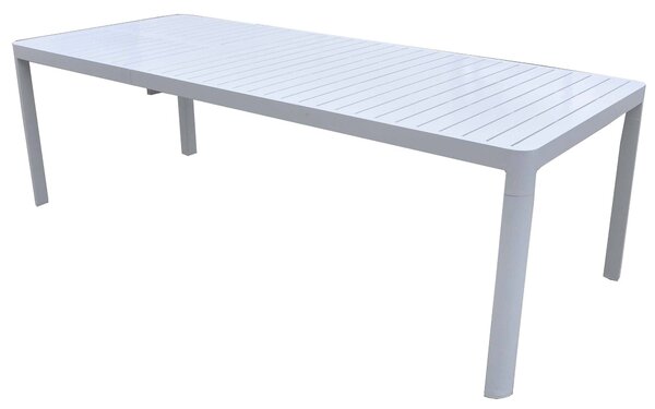 Tavolo da Giardino Allungabile 160/240x100x75 cm in Alluminio Bianco