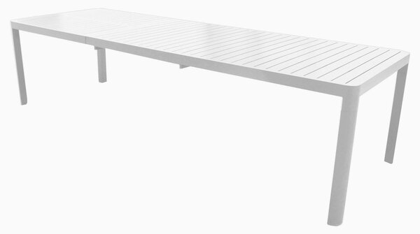 Tavolo da Giardino Allungabile 200/300x100x75 cm in Alluminio Bianco