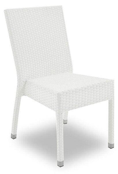 Set Tavolo e 4 Sedie da Giardino in Alluminio e Hularo Bianco