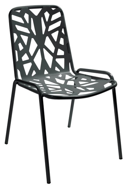 Set 4 Sedie da Giardino 52x59x83 cm in Acciaio RD Italia Fancy Antracite