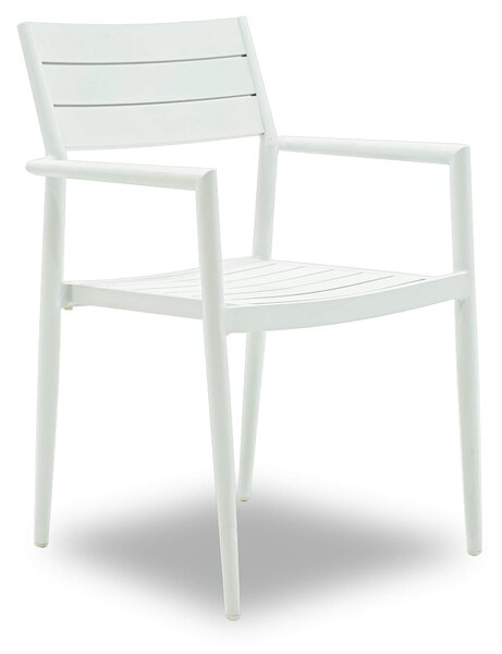 Set Tavolo e 4 Sedie da Giardino in Alluminio Alzira Bianco