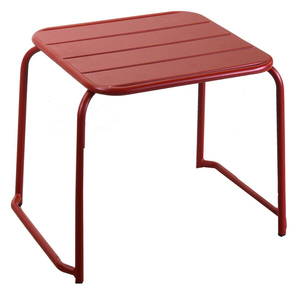 Set Tavolino e 2 Poltrone da Giardino in Metallo Bistro Rosso