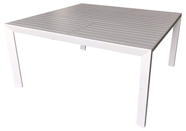 Tavolo da Giardino 149x149x75 cm in Alluminio Cleveland Bianco