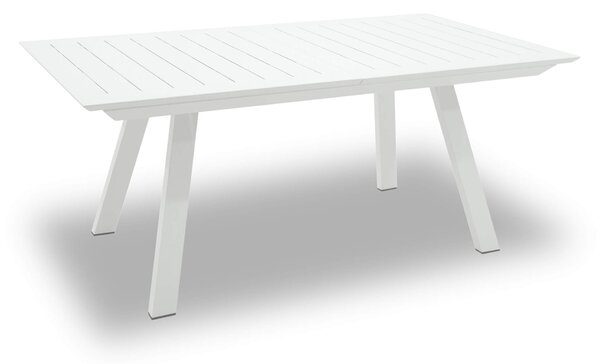 Set Tavolo Allungabile e 6 Sedie da Giardino in Alluminio Serse Bianco