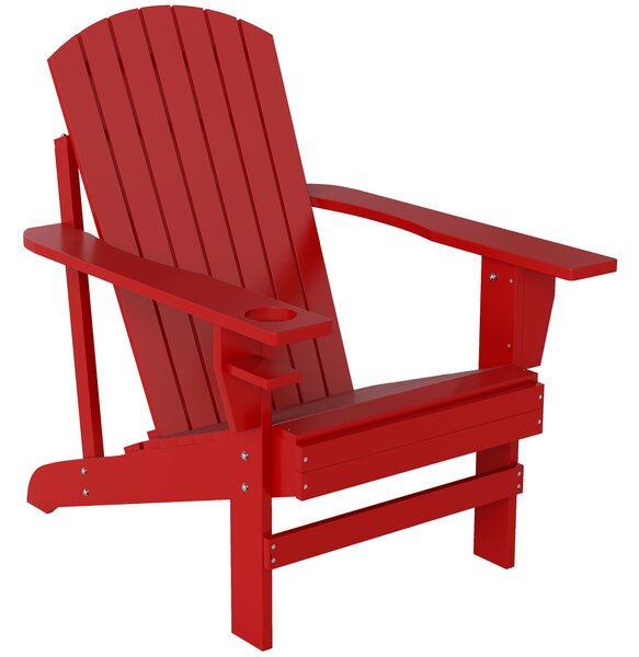 Outsunny Andirondack Sedia da giardino Poltrona da esterno Sedia outdoor, 72 cm x 97 cm x 92 cm, Rosso | Aosom Italy