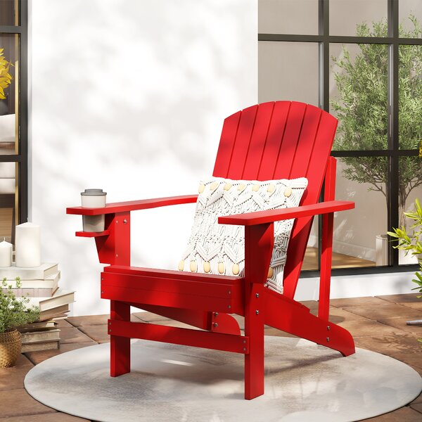 Outsunny Andirondack Sedia da giardino Poltrona da esterno Sedia outdoor, 72 cm x 97 cm x 92 cm, Rosso | Aosom Italy