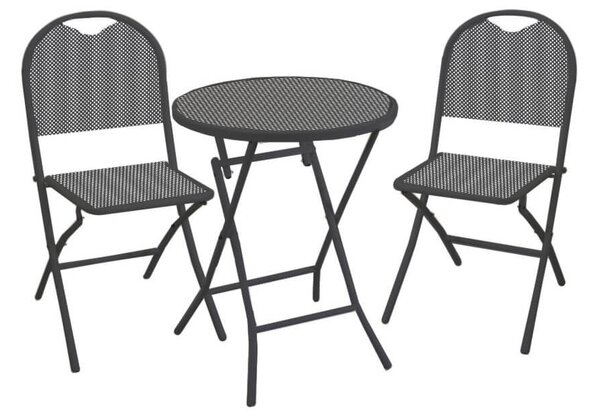 Set Tavolo e 2 Sedie da Giardino in Ferro Lucca Antracite