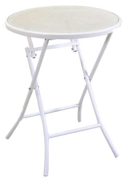 Set Tavolo e 2 Sedie Pieghevoli da Giardino in Ferro Lucca Bianco