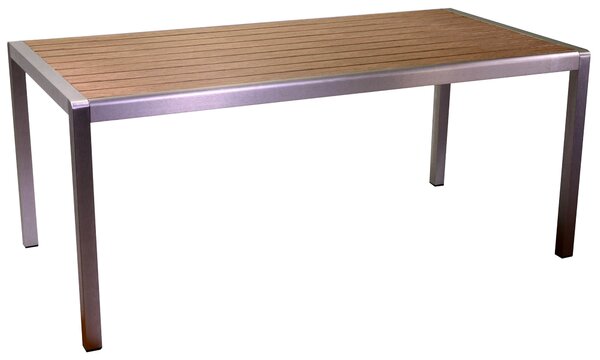 Tavolo da Giardino 180x90x76 cm in Alluminio Polywood Marrone