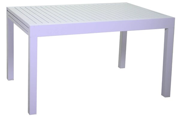 Tavolo da Giardino Allungabile 135/270x90x75 cm in Alluminio Cleveland Bianco
