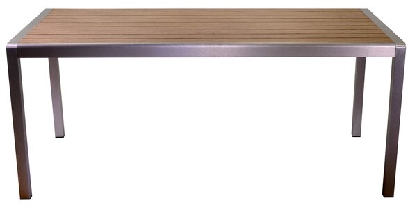 Tavolo da Giardino 180x90x76 cm in Alluminio Polywood Marrone