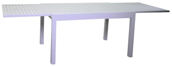 Tavolo da Giardino Allungabile 135/270x90x75 cm in Alluminio Cleveland Bianco