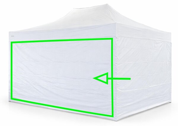 Parete laterale 4,5 m per gazebo pieghevoli ALU 3x4,5 m – PVC 450 g/m², impermeabile - Bianco