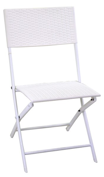 Set Tavolo e 2 Sedie Pieghevoli da Giardino in Ferro Spokane Bianco