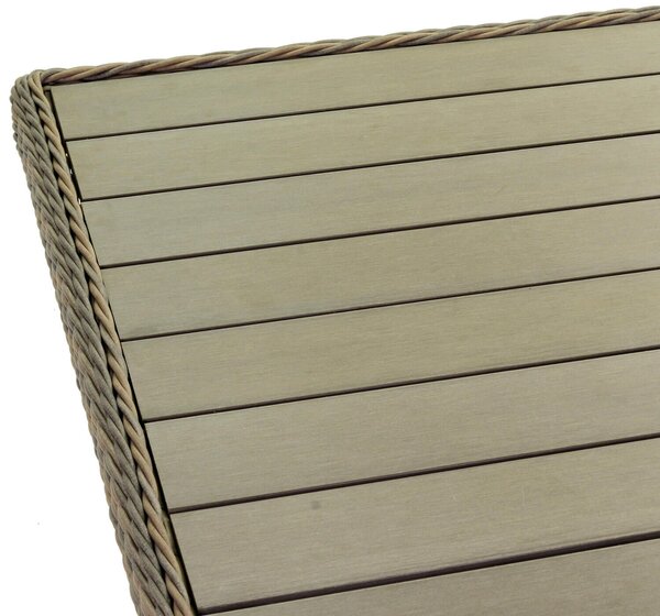Tavolo da Giardino 199x100x73,5 cm in Polyrattan Baltimora Noce
