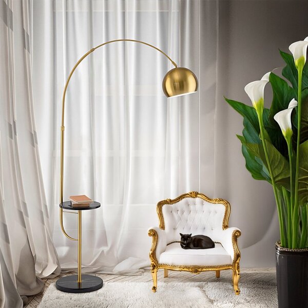 Piantana braccio arco classica perenz tableau 8410 ob e27 led regolabile ottone brunito - Perenz