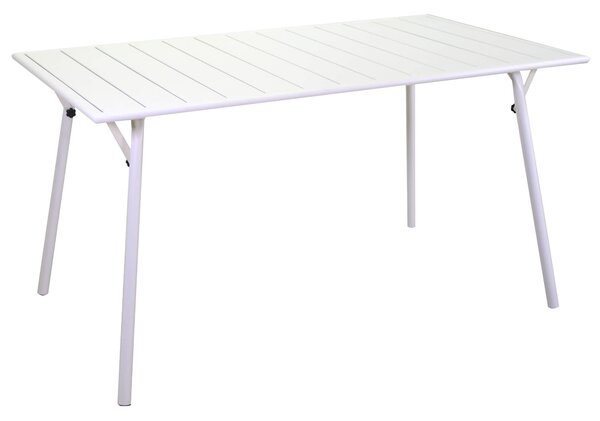 Tavolo da Giardino Pieghevole 140x80x74 cm in Ferro Rovigo Bianco