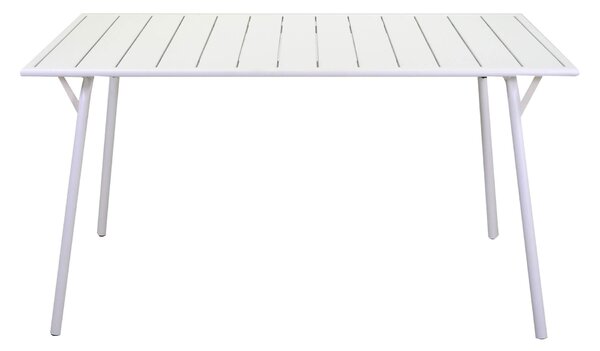 Tavolo da Giardino Pieghevole 140x80x74 cm in Ferro Rovigo Bianco