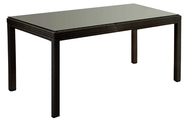 Tavolo da Giardino 160x90x73 cm in Polyrattan Adila Noce