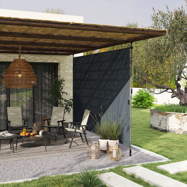 Outsunny Tenda a morsa con manovella regolabile in altezza, tenda a bracci senza forare 350 cm, Grigio scuro | Aosom Italy