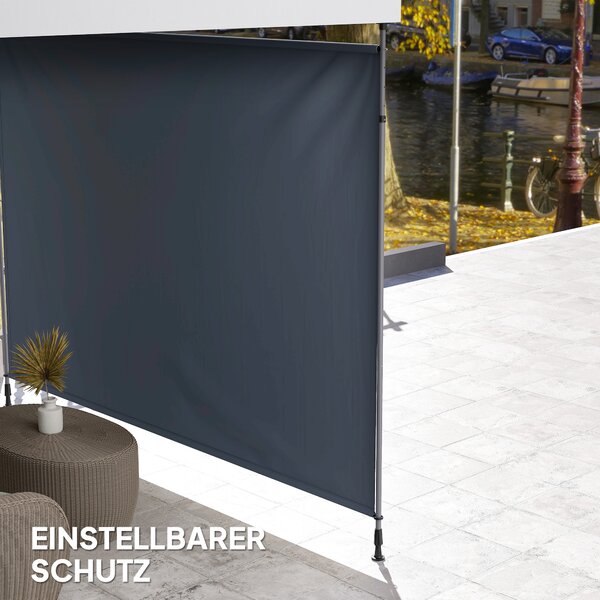 Outsunny Tenda a morsa con manovella regolabile in altezza, tenda a bracci senza forare 350 cm, Grigio scuro | Aosom Italy