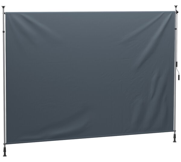 Outsunny Tenda a morsa con manovella regolabile in altezza, tenda a bracci senza forare 350 cm, Grigio scuro | Aosom Italy