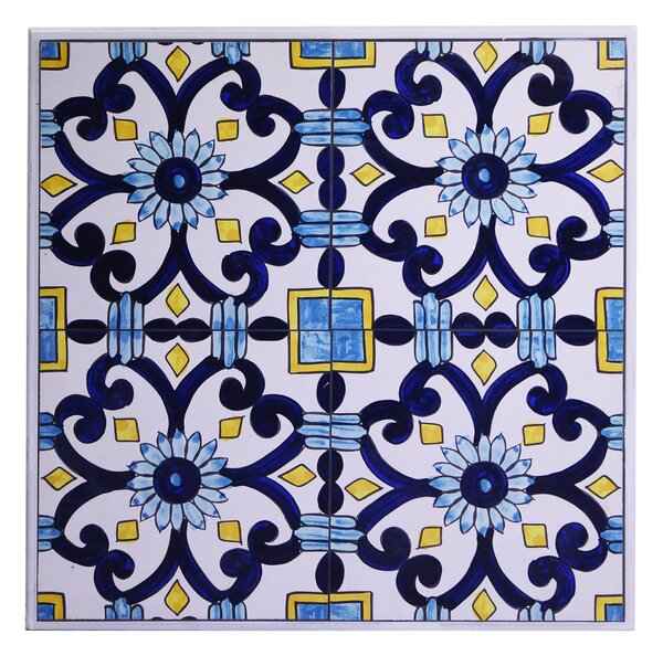 Set Tavolo e 4 Sedie da Giardino con Mosaico in Metallo Sorrento