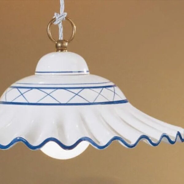 Lampadario ceramica due p illuminazione 2383 s e27 led classica - Due P Illuminazione