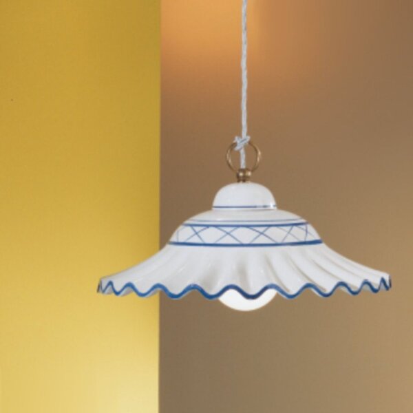 Lampadario ceramica due p illuminazione 2383 s e27 led classica - Due P Illuminazione
