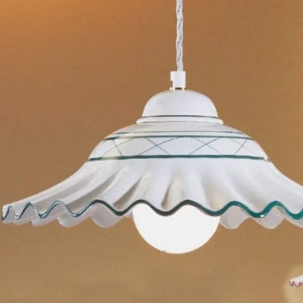 Lampadario ceramica due p illuminazione 2383 s e27 led classica - Due P Illuminazione