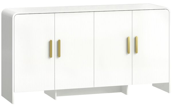 HOMCOM Madia da cucina con 4 ripiani, 4 ante con chiusura morbida, mobile TV per 182,9 cm, 152x40x80 cm, Bianco | Aosom Italy