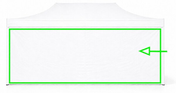 Parete laterale 8 m per gazebo pieghevoli ALU 4x8 m – PVC 450 g/m², impermeabile - Bianco