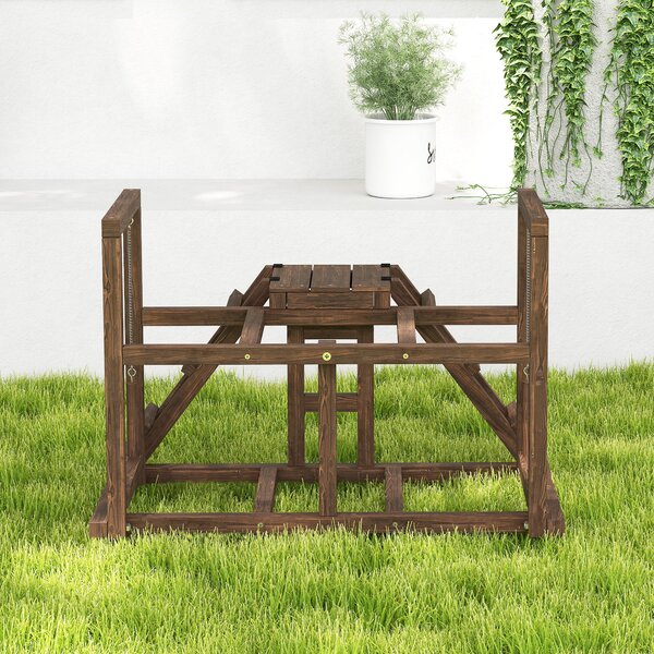 PawHut Area giochi in legno, Posatoio in legno per galline, con altalena, scala, piattaforme, 82 x 60 x 55 cm, marrone | Aosom Italy