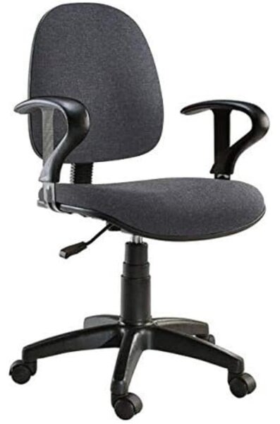 Sedia da ufficio Easy, con braccioli, regolabile in altezza, colore grigio
