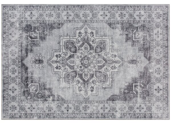 HOMCOM Tappeto lavabile in lavatrice antiscivolo per soggiorno con effetto flanella, 230 x 160cm, Grigio | Aosom Italy