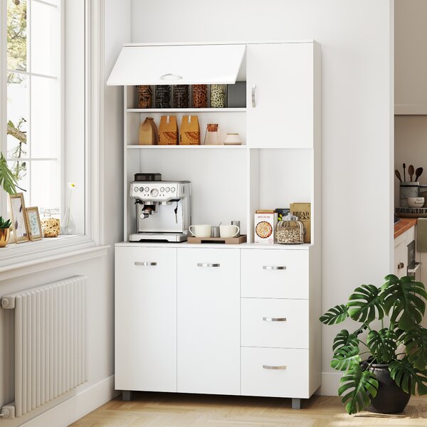 HOMCOM Credenza Moderna in Legno con 2 Armadietti e Ripiani, Mobile Cucina e per Ingresso Grigio Chiaro, 100x34x87.2cm | Leroy Merlin