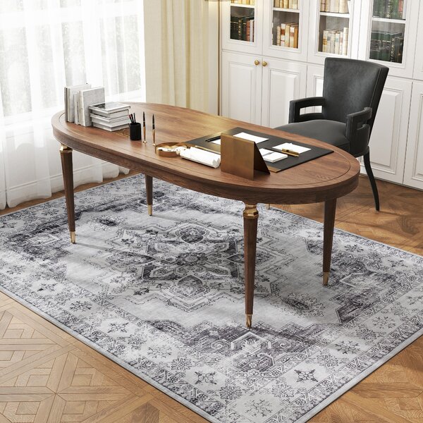HOMCOM Tappeto lavabile in lavatrice antiscivolo per soggiorno con effetto flanella, 230 x 160cm, Grigio | Aosom Italy