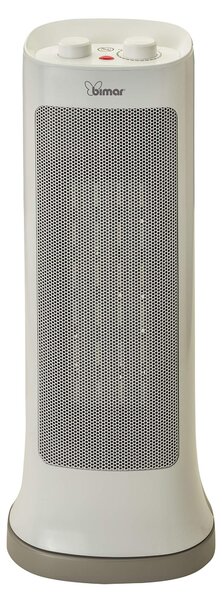Stufa elettrica con ventola, 1500 W, termostato, 2 livelli di riscaldamento, colore bianco