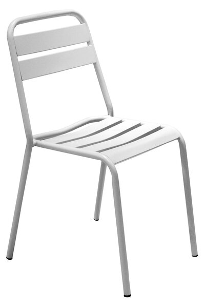 Sedia da Esterno in Metallo 47x47x82 cm Bianco