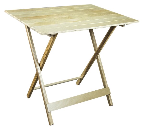 Tavolo da Giardino Pieghevole 80x60x80 cm in Legno Naturale