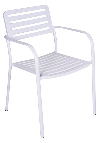 Sedia da Esterno in Metallo 54x55x82 cm Bianco