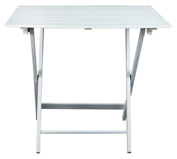 Tavolo da Giardino Pieghevole 80x60x80 cm in Legno Bianco
