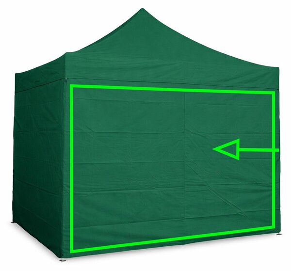 Parete laterale 4 m per gazebo pieghevoli ALU 4x4 / 4x6 / 4x8 m – PVC 450 g/m², impermeabile - Verde