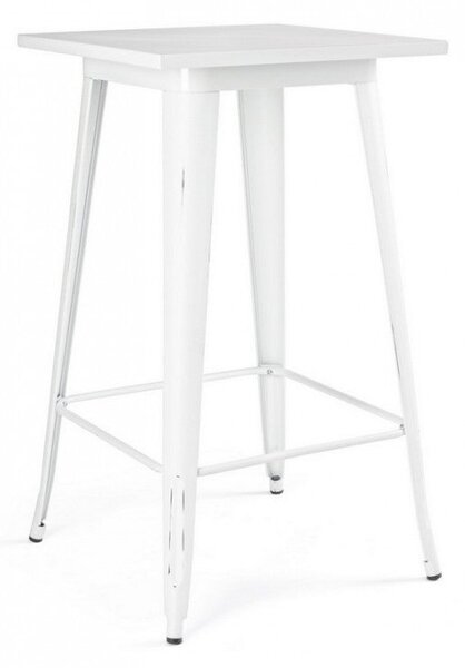 Tavolo Bar Minnesota Quadrato Bianco Ant H103 in Metallo