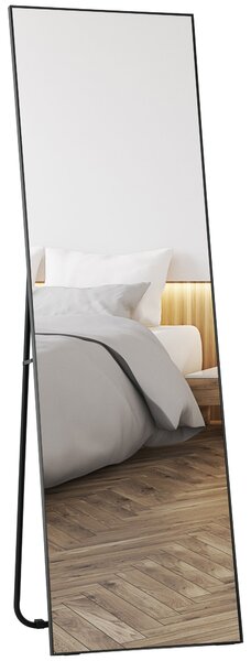 HOMCOM Specchio da Terra Moderno a Figura Intera, Design Autoportante o da Parete, 50x160 cm, Nero