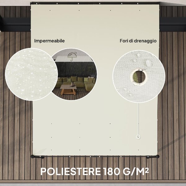 VivaGarden Pergola da Esterno in Metallo/Poliestere Dimensioni 2,5x3 mt colore Crema