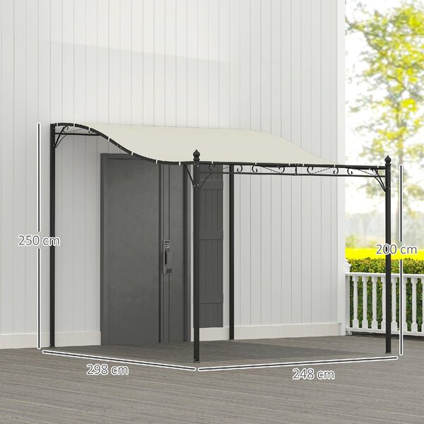 VivaGarden Pergola da Esterno in Metallo/Poliestere Dimensioni 2,5x3 mt colore Crema