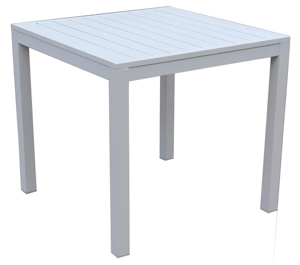 Tavolo da Giardino 70x70x75 cm in Alluminio Sullivan Bianco
