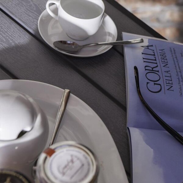 Set da Giardino Divano 2 Sedie in Polywood Grigio Scuro Bertozzi Elettra