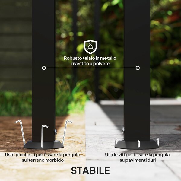 VivaGarden Pergola da Esterno in Metallo/Poliestere Dimensioni 2,5x3 mt colore Crema